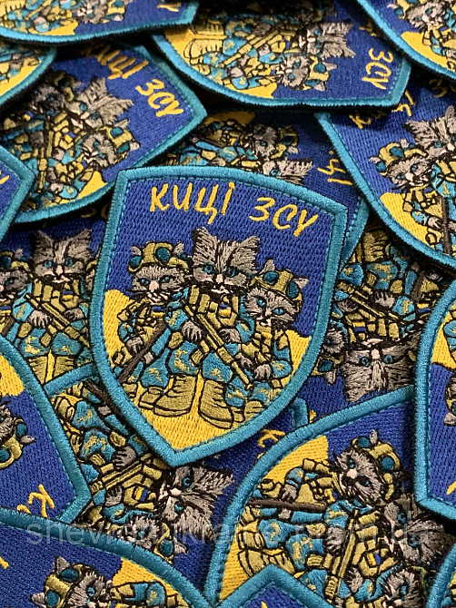 Шеврон киці зсу (Форма щит. На липучці) Розмір 9x7см Київ - фото 2