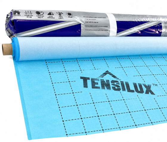 Мембрана супердиффузионная 125 г/м2 (1,5*50м) TENSILUX голубая для стен каркасного дома с утеплителем Днепр