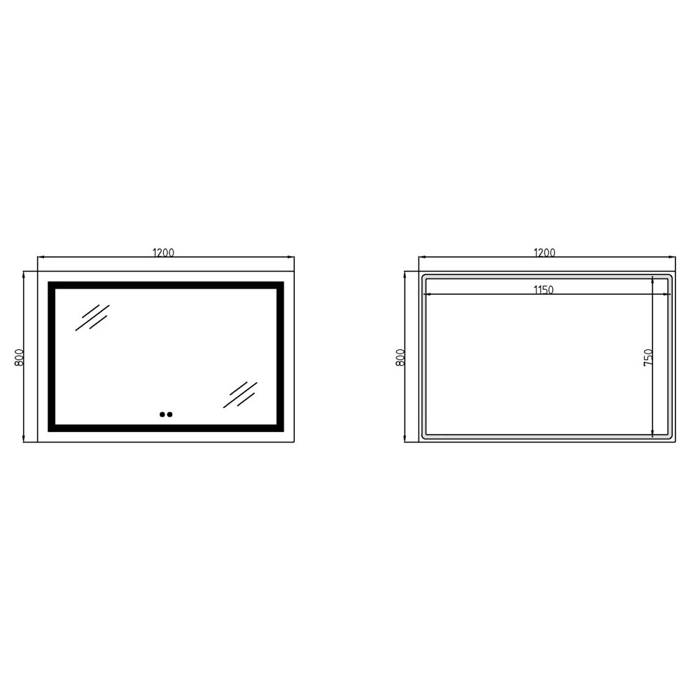 Зеркало Lidz Kubis (KU1) 1200х800 с LED-подсветкой Touch, с антизапотеванием, с диммером, рег. яркости LDKUB120080049008 Киев - изображение 7