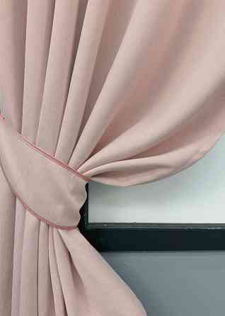 Комплект коротких штор VR-Textil Блэкаут двусторонний Eclipsе № 1793ш Пудровый 130х170 см 2 шт (35-0398) Киев