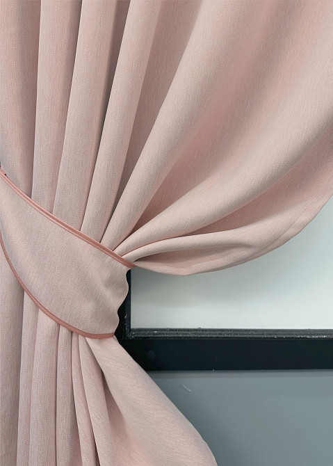 Комплект коротких штор VR-Textil Блекаут двосторонній Eclipsе № 1793ш Пудровий 130х170 см 2 шт (35-0398) Київ - фото 4