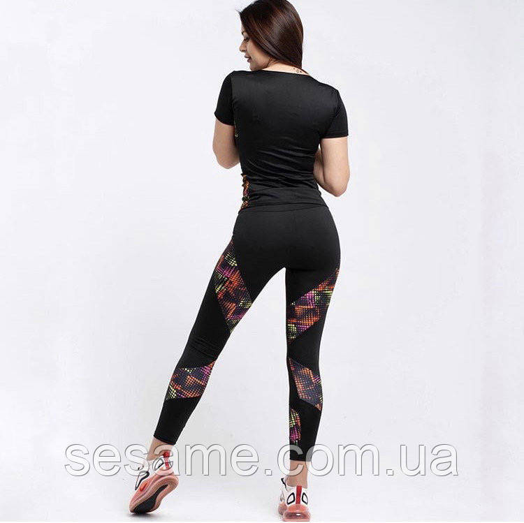 Костюм двійка обтислий для йоги та фітнесу лосини та футболка Харків - фото 3