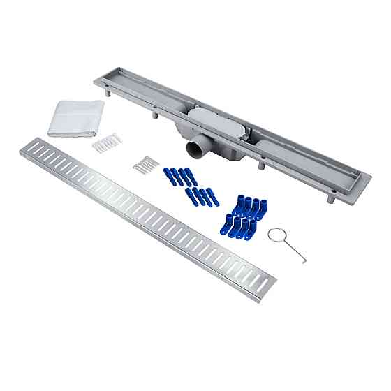 Трап Qtap Dry FA304-700 лінійний із сухим закривом і неіржавкою решіткою 700х73 Київ