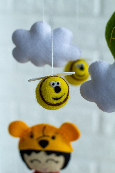Дитячий мобіль на ліжечко для немовлят WooolyWool «Веселі дівчатка» Київ - фото 8