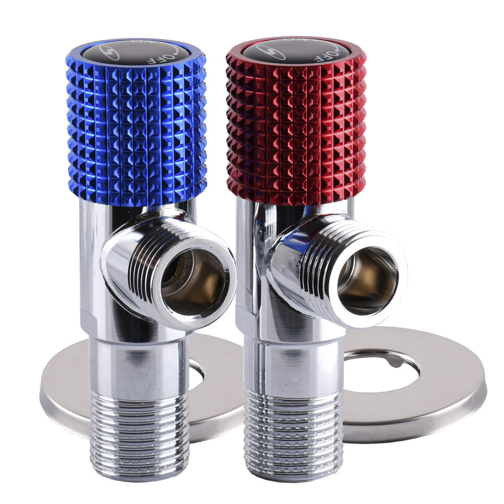 Комплект кранів кутових кераміка SOLOMON EXCLUSIVE 1/2″X1/2″ 9889 RED/BLUE (комплект2шт.) (000025175) Киев - изображение 1