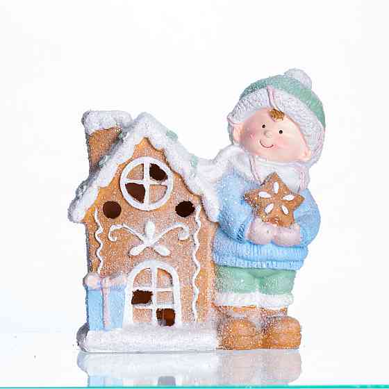 Новогодняя фигурка с подсветкой: Ребенок с домиком Киев
