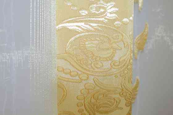 Тюль VR-Textil 1284т Органза з нейлоновою вишивкою Золотистий 300х270 см (40-084) Київ