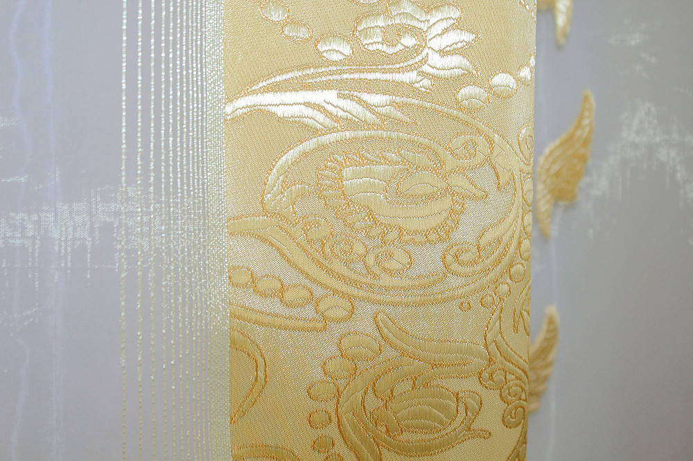 Тюль VR-Textil 1284т Органза з нейлоновою вишивкою Золотистий 300х270 см (40-084) Київ - фото 6