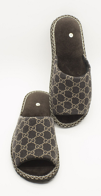 Відкриті капці Чоловічі, коричневі, GG, домашні капці Одеса - фото 5