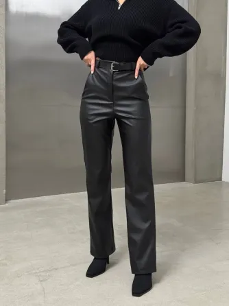 Женские кожаные брюки Palazzo теплые на флисе Харьков