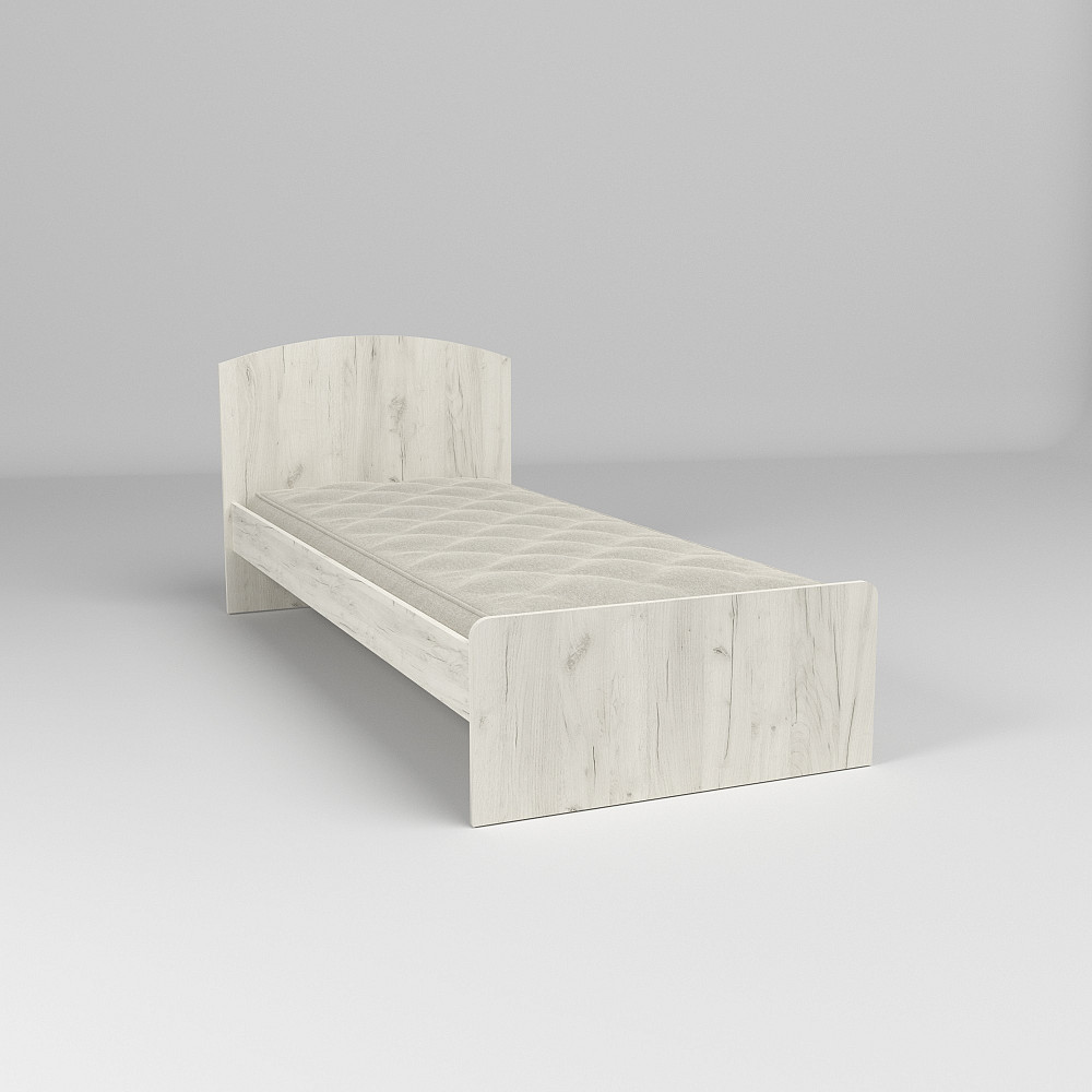 Ліжко односпальне L-1, Дуб Крафт Білий, 1930х900х800 Львів - фото 2