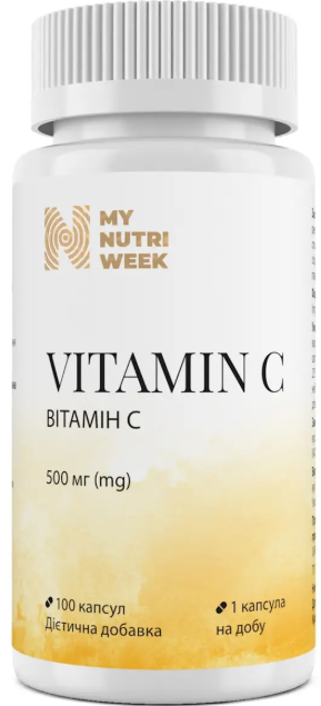 Витамин C (аскорбиновая кислота)  My Nutri Week Vitamin C 500 мг 100 капс Київ - фото 1