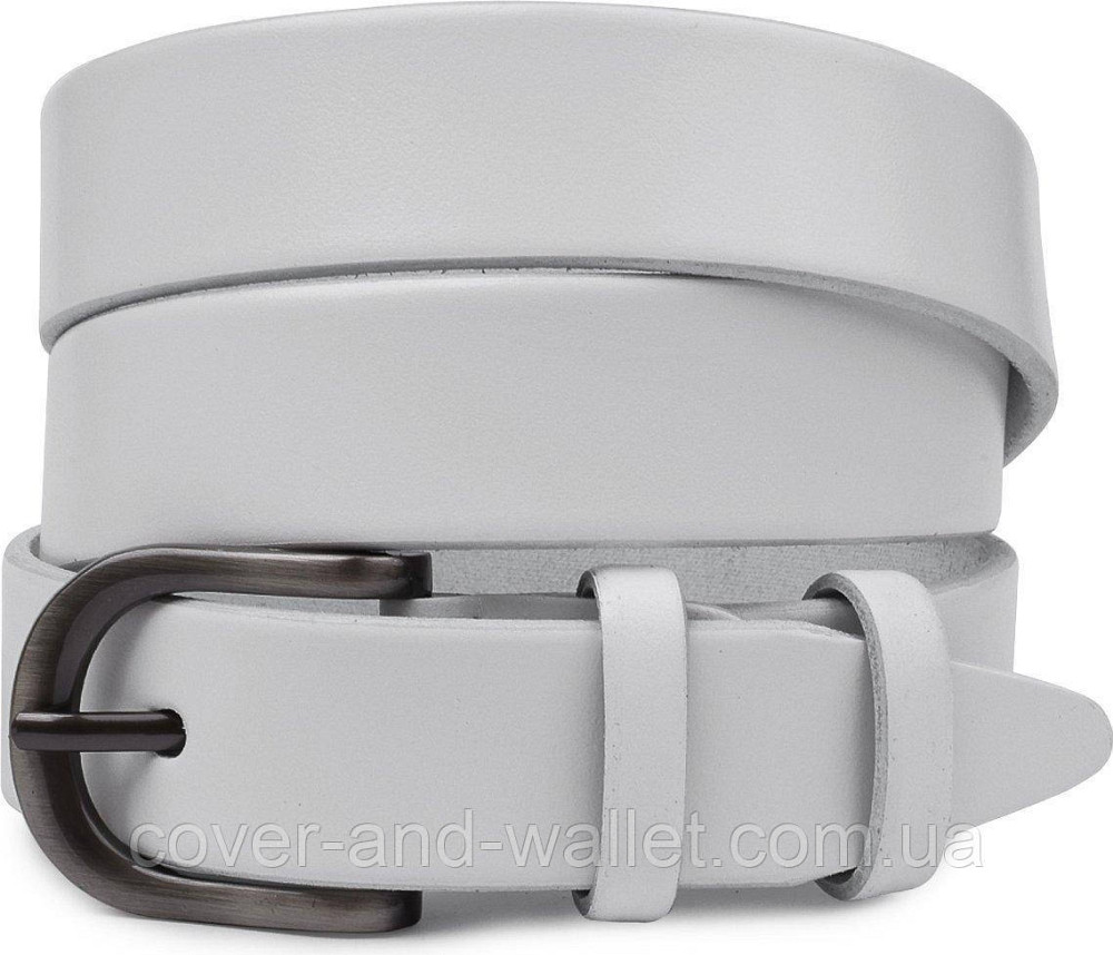 Широкий жіночий ремінь білого кольору з натуральної шкіри 40мм PS Leather Київ - фото 3