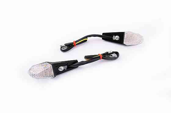 Повороты диодные мини (пара) кристалловидные (черные, прозрачные, 12 диодов) Мукачево