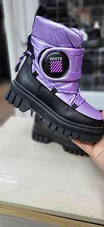 Детские зимние дутики термо сиреневые для девочек 34,35 Николаев