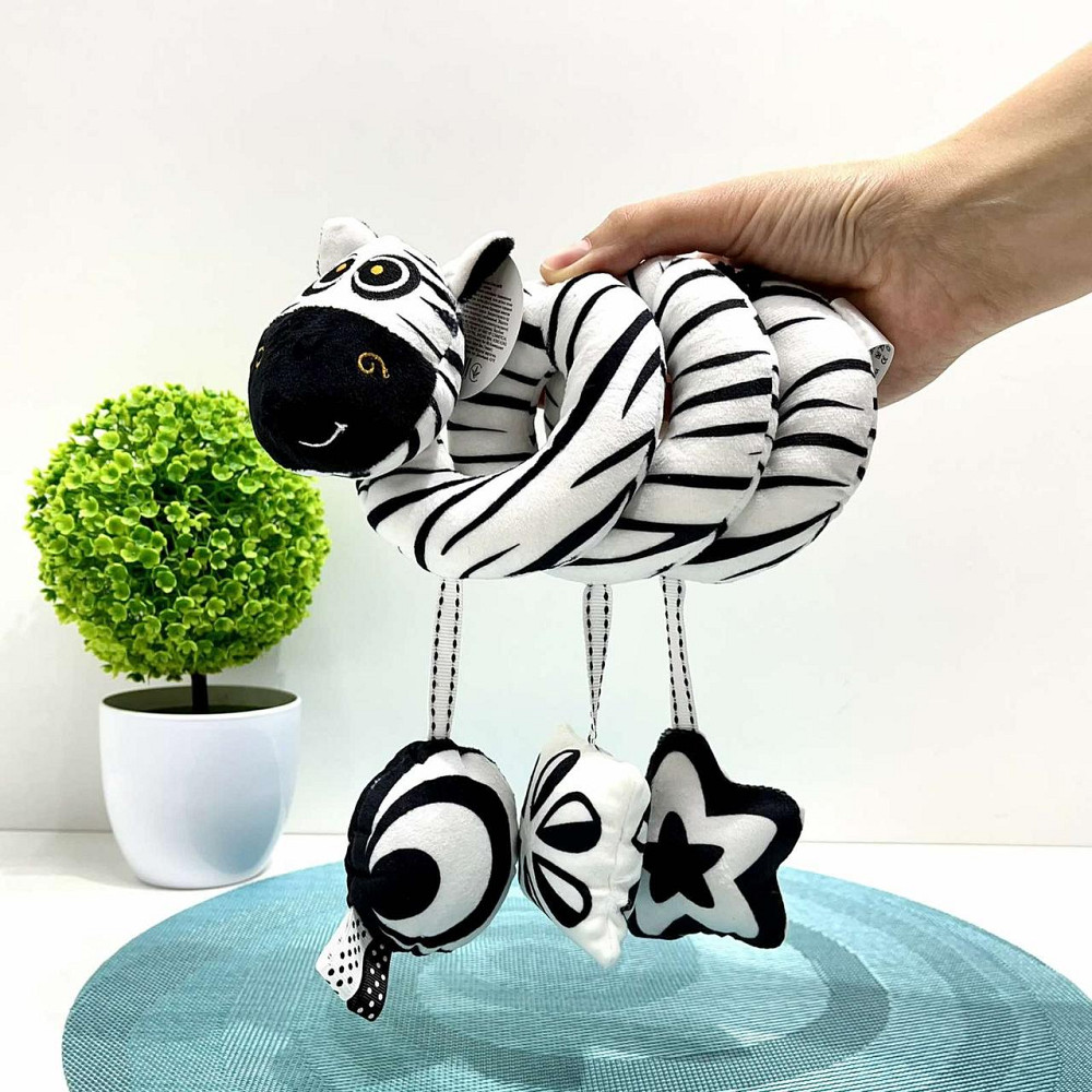 Підвіска-спіраль на візок Limo Toy Тварина 26 см Чорно-біла (rat58) Чернігів - фото 1