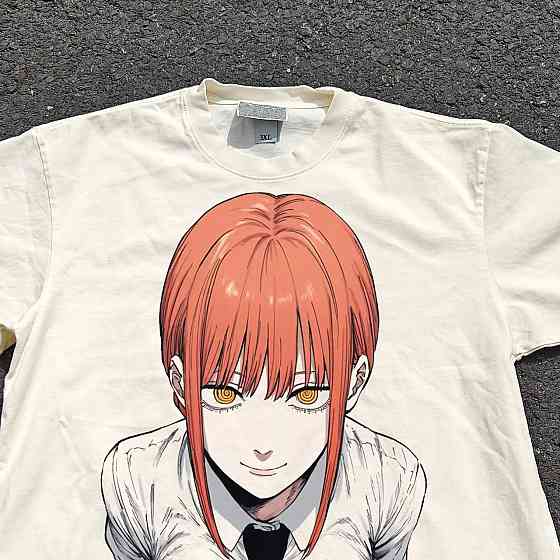 Футболка для мальчика с принтом аниме Человек-бензопила Макима Аниме Ксм оверсайз (рост от 165 до 180 ) Черний Днепр