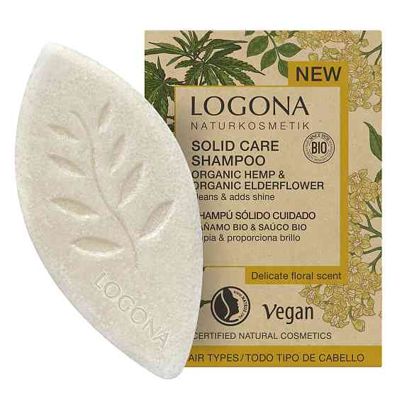 БИО-Шампунь твердый для блеска и ускорения роста волос Конопля и Бузина Logona 60 г Киев