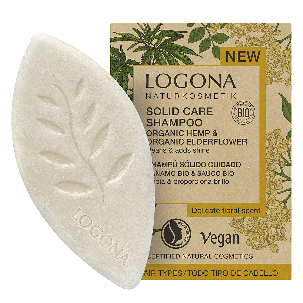 БИО-Шампунь твердый для блеска и ускорения роста волос Конопля и Бузина Logona 60 г Киев - изображение 1