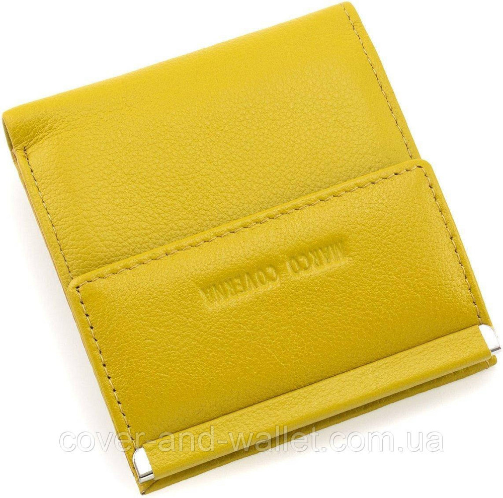 Желтый женский кошелек маленького размера из натуральной кожи Marco Coverna Киев - изображение 2