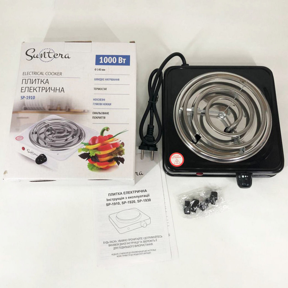 Плита настільна емальована Suntera SP-1910 1000 w, Плити для приготування, Компактна електронна плитка RO-12 Івано-Франківськ - фото 4