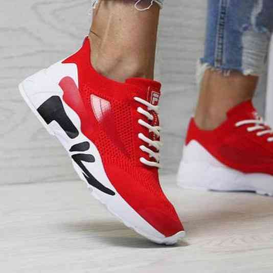 Кроссовки FILA Красные Женские Сеточка Фила Тканевые Легкие (размеры: 41,42,43) Днепр