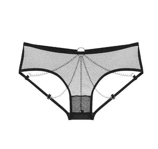Еротичні труси з ланцюжком чорні - розмір 40-42, резинка до 90см, висота 18см Київ