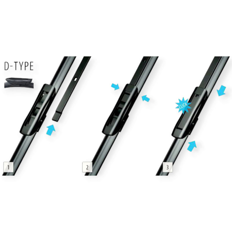 Щітки oximo безкаркасні модельні (к-т 2шт) d-type 600 + 450 мм двірника Мукачево - фото 3