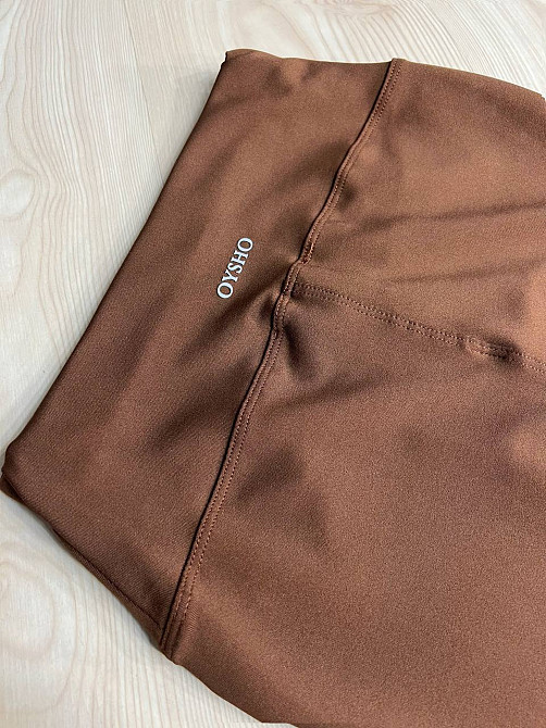 Лосины женские Oysho 101 NanoFit с широким поясом тонкие коричневые, коричневый, L Киев - изображение 12
