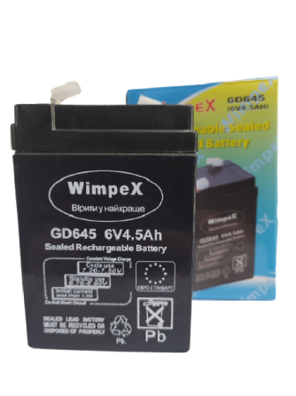 Акумуляторна батарея WX 645 6V 4.5Ah (2026 рік) AGM свинцево-кислотний акумулятор для дитячих машин, ДБЖ, ліхтарів Одеса