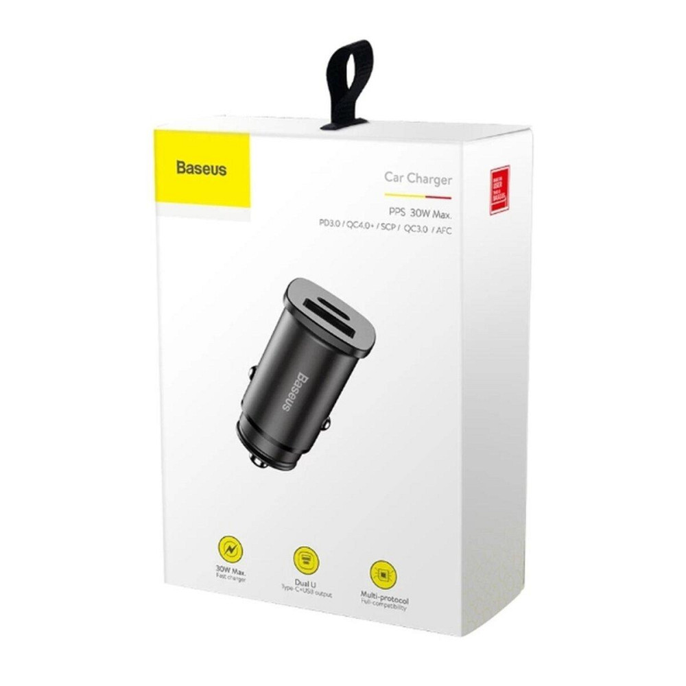 Автомобільний зарядний пристрій Baseus Square metal A+A 30W Black Ковель - изображение 2