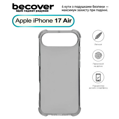 Чохол до мобільного телефона BeCover Anti-Shock Apple iPhone 17 Air Grey (713796) Вінниця - фото 1