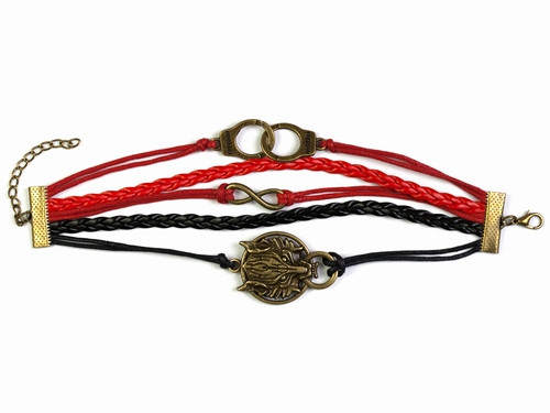 Браслет с подвесками красно-черный Киев - изображение 1