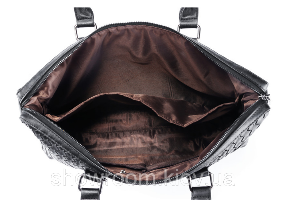 Чоловіча сумка із плетіння Prestige (4030) чорна Київ - фото 5