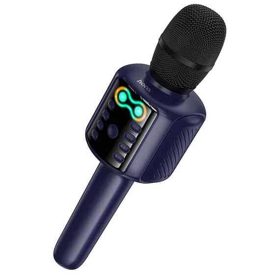 Портативна колонка-мікрофон HOCO L24 Shine karaoke microphone, 5W, Blue Одеса