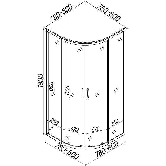 Душевая кабина полукруглая без поддона WISLA N80FS BRAVO (1уп.) (000028393) Киев