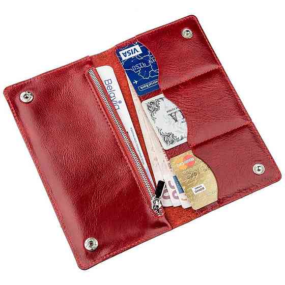 Бумажник женский вертикальный из кожи алькор SHVIGEL 16194 Красный Киев