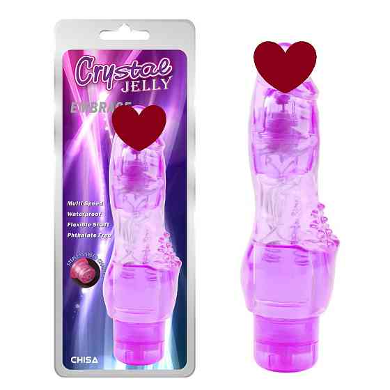 Вибратор Chisa Crystal Jelly Embrace с рельефом в области клитора для дополнительной стимуляции Sex Aura Киев