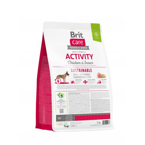 Корм сухой Brit Care Dog Sustainable Activity для взрослых собак с повышенной активностью с курицей и насекомыми 3 кг Киев - изображение 3