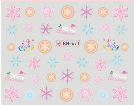 Новогодние наклейки на ногти BN-671 Киев - изображение 1