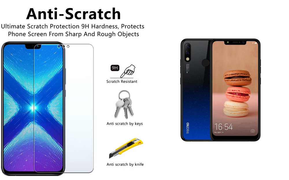 Захисне скло NeoGlass для Tecno Spark 3 Pro (KB8) – надпрозоре та стійке Київ - фото 1