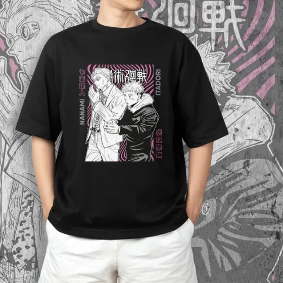 Футболка для подростка мальчика с принтом Магическая Битва Итадори и Кенто Нанами Размер 160 Anime10540 Днепр