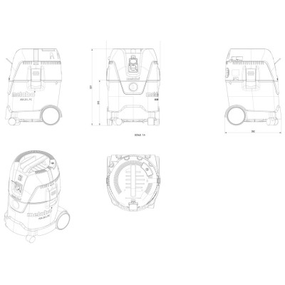 Пылесос строительный Metabo ASA25LPC (602014000) Винница - изображение 4