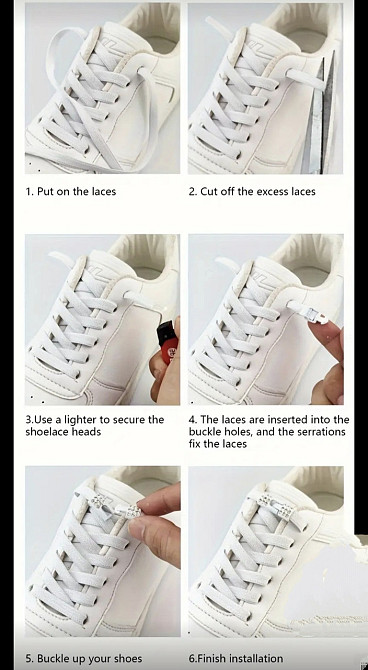 Шнурки еластичні без зав'язок із застібкою стрази в один колір Сміла - фото 4