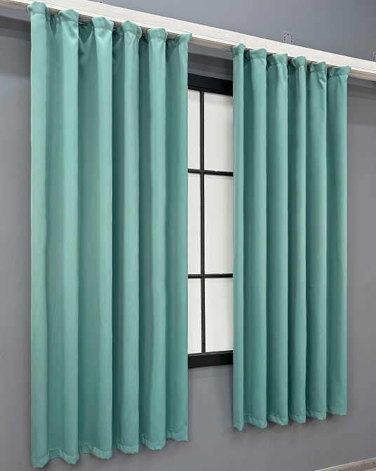 Комплект коротких штор VR-Textil Блэкаут Midnight № 1229ш Бирюзовый 130х170 см 2 шт (35-0454) Киев - изображение 3