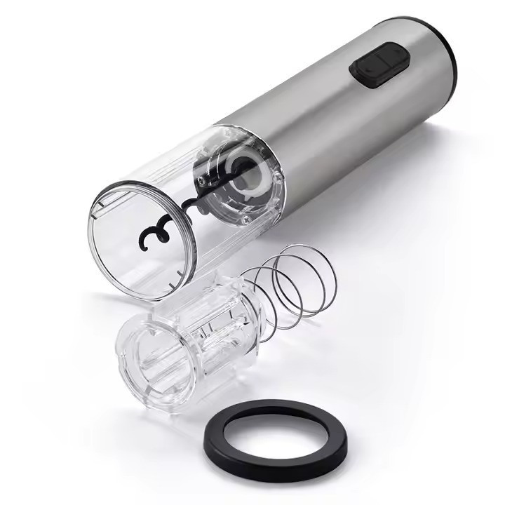 Штопор электрический на батарейках автоматический для вина електроштопор с ножом для фольги, серебристый Кам'янець-Подільський - фото 10