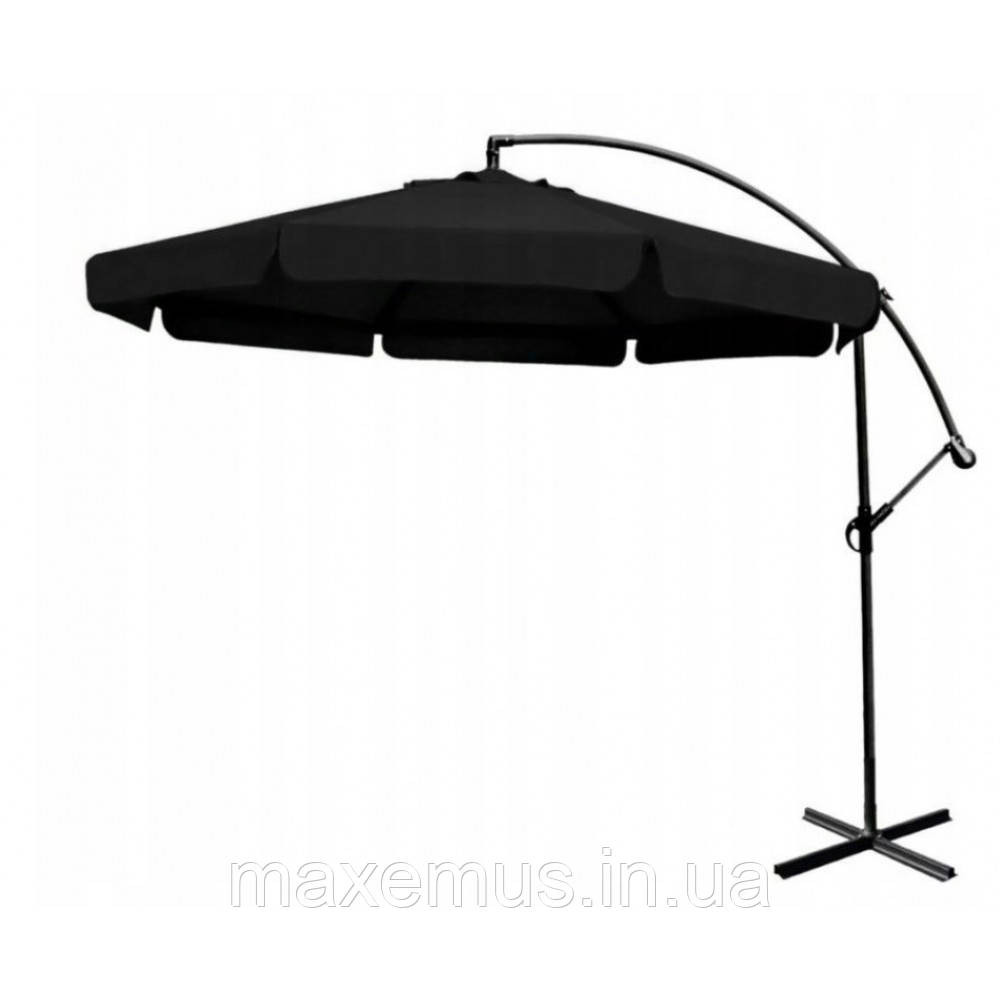 Садовый зонт Bonro B7218 на 3 м черный с наклоном 6 спиц и вентиляционным отверстием Мостиска - изображение 10