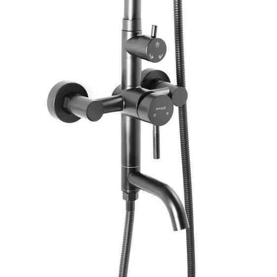 Душова колона з змішувачем Mixxus SUS-009-J чорна з нержавіючої сталі (MI2808) Харків