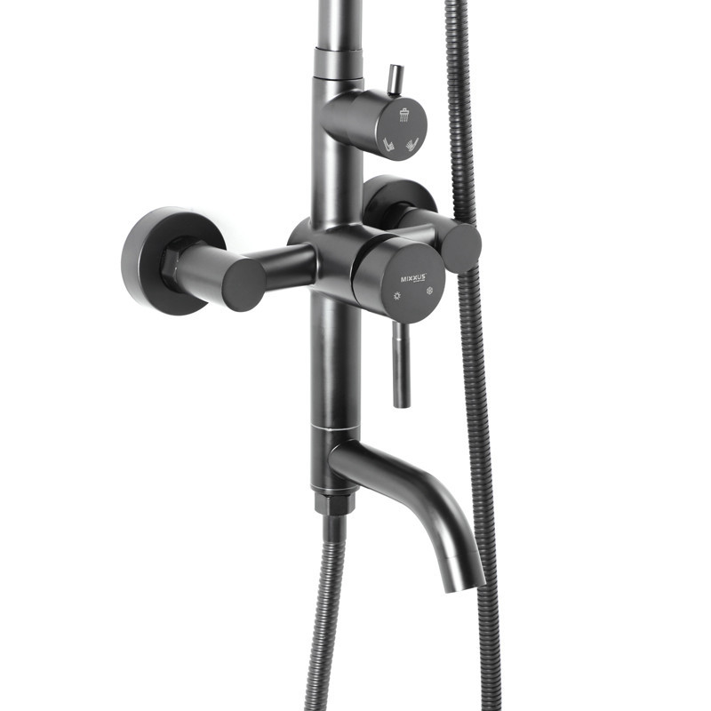 Душова колона з змішувачем Mixxus SUS-009-J чорна з нержавіючої сталі (MI2808) Харків - фото 3