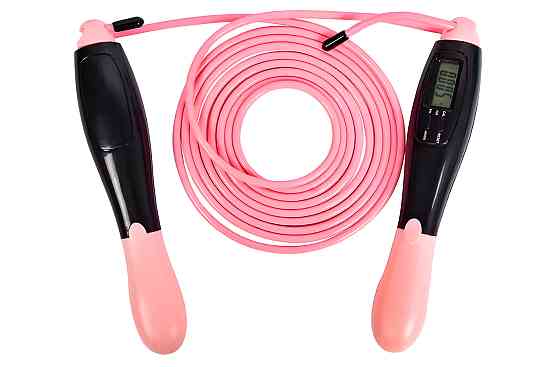 Швидкісна скакалка з лічильником EasyFit чорний-рожевий Коломия